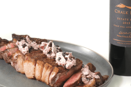 Pan Seared Ribeye with Red Wine Butter