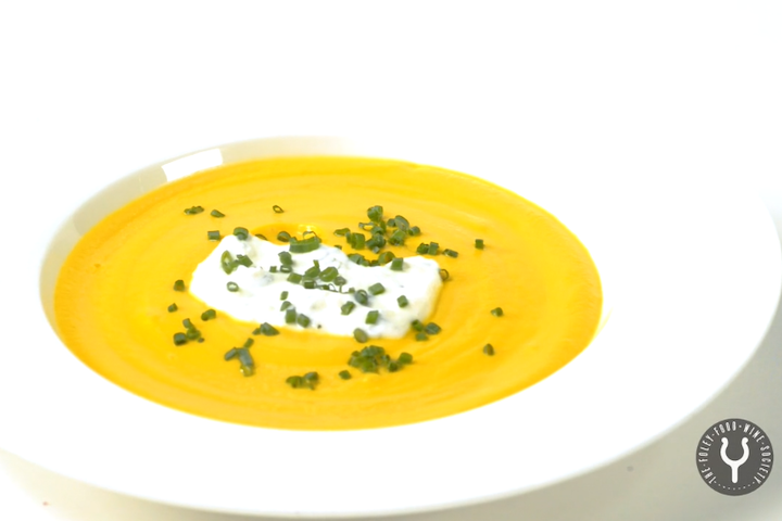 Heirloom Carrot Soup with Ginger Mint Yogurt
