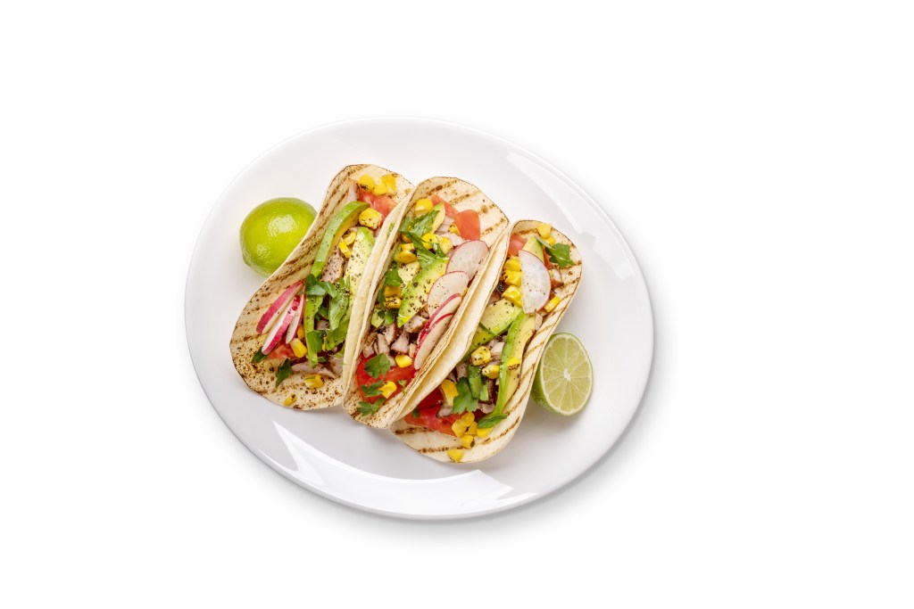 Mexican food featuring tacos
