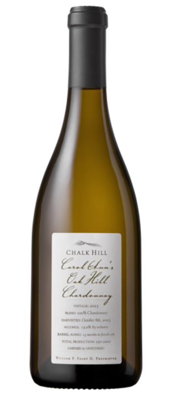 carol anns oak hill chardonnay 2023 chalk hill bottle shot