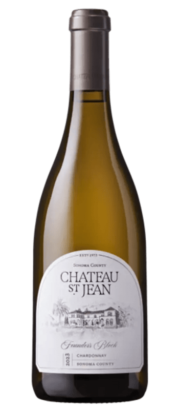 founder's block chardonnay 2023 chalk hill bottle shot