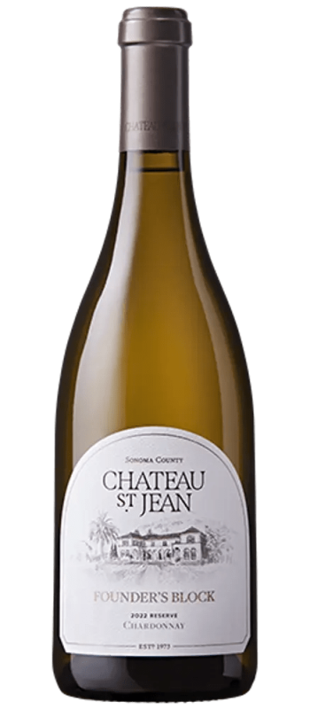 founder's block reserve chardonnay 2022 sonoma county bottle shot