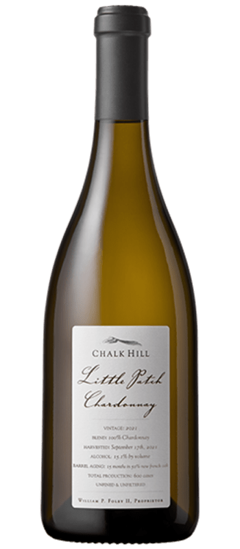 little patch chardonnay 2021 chalk hill bottle shot