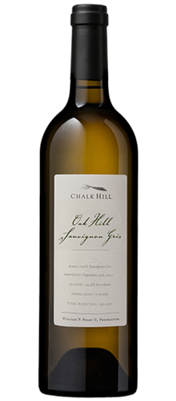 oak hill sauvignon gris 2022 chalk hill bottle shot